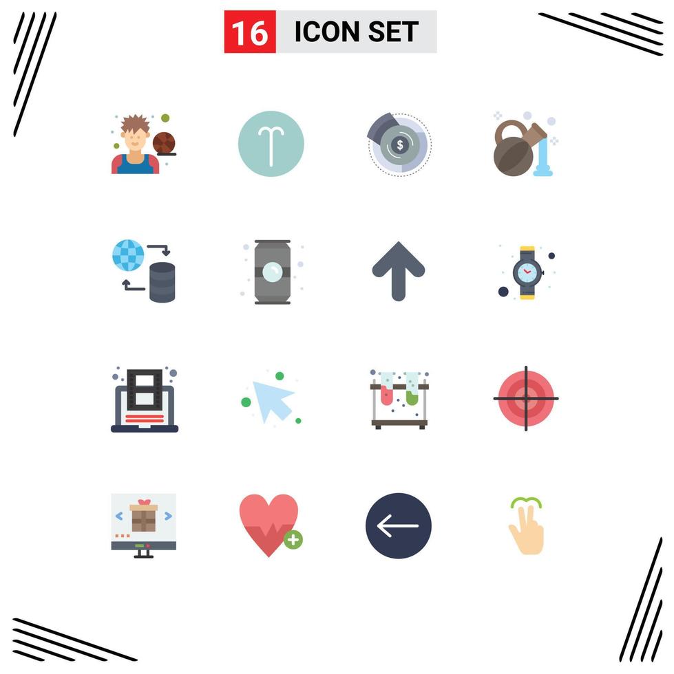 Modern Set of 16 Flat Colors and symbols such as hosting oil symbols olive financial Editable Pack of Creative Vector Design Elements