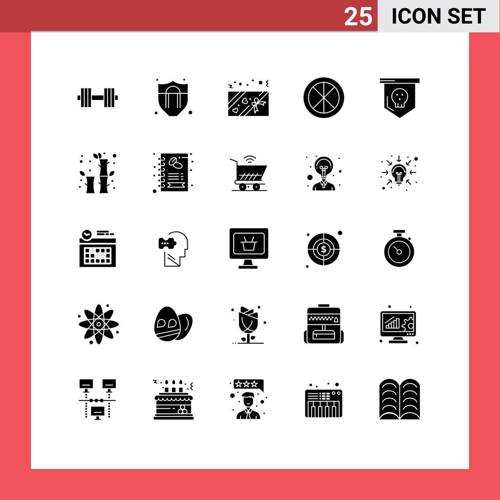 Set of 25 Modern UI Icons Symbols Signs for horror board love window household Editable Vector Design Elements