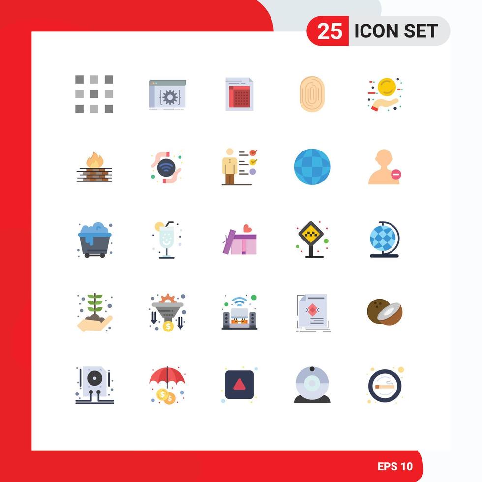Editable Vector Line Pack of 25 Simple Flat Colors of sheet invoice developer form document Editable Vector Design Elements