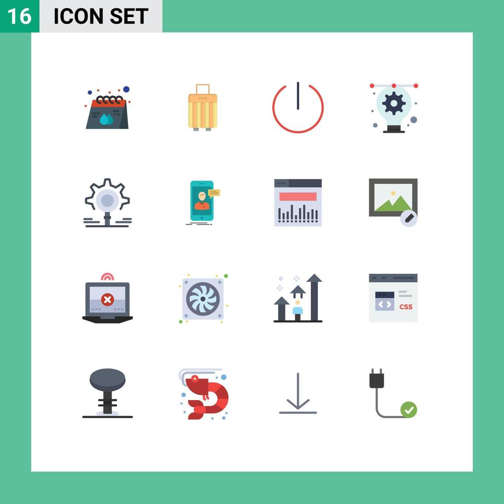 Flat Color Pack of 16 Universal Symbols of research illustration buy designing artwork Editable Pack of Creative Vector Design Elements