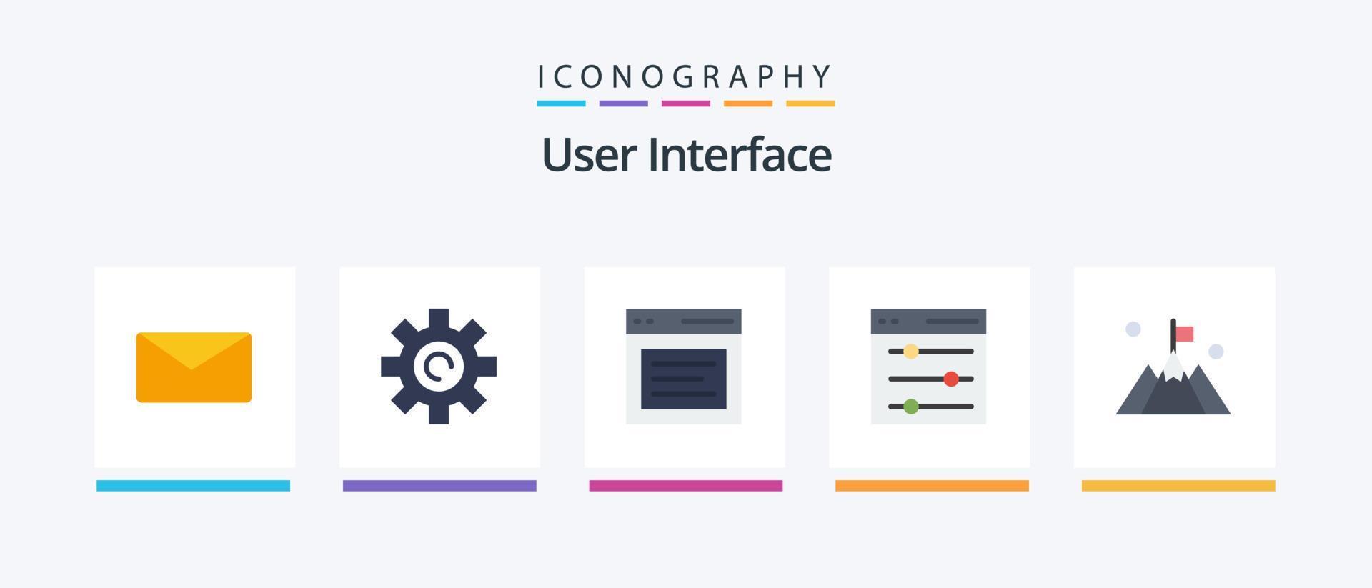 interfaz de usuario plana 5 paquete de iconos que incluye usuario. interfaz. comunicación. mensaje. diseño de iconos creativos vector