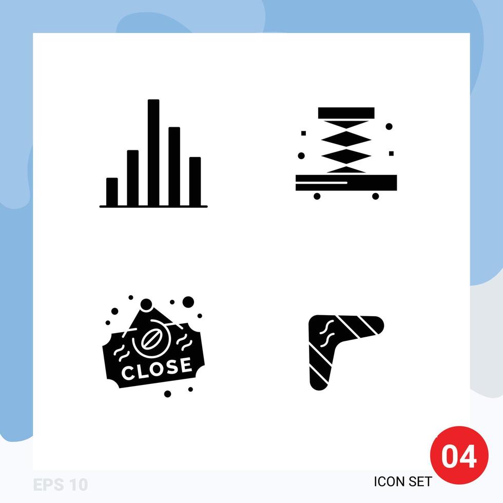 4 Creative Icons Modern Signs and Symbols of analytics sign construction coffee australian Editable Vector Design Elements