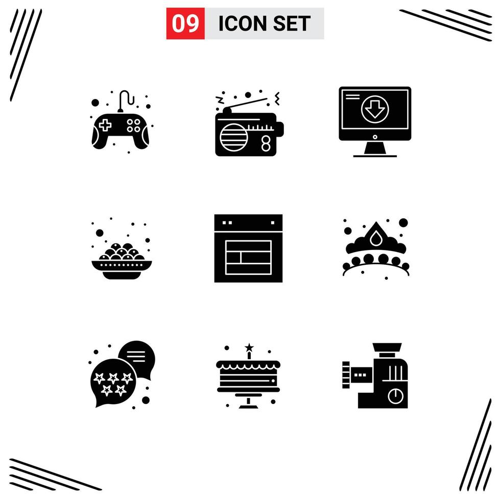 9 Thematic Vector Solid Glyphs and Editable Symbols of vadas india connection cake download Editable Vector Design Elements