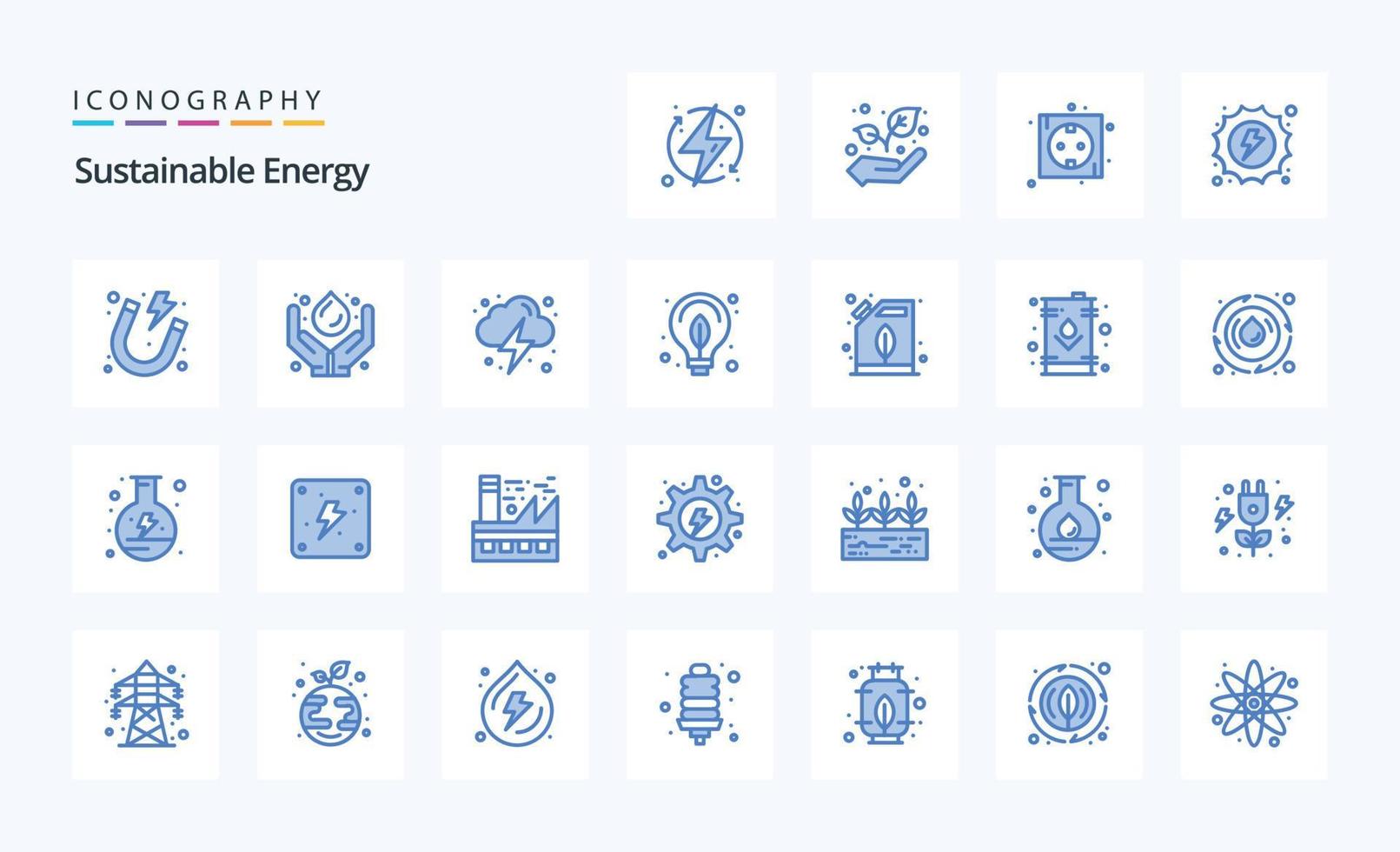25 Sustainable Energy Blue icon pack vector