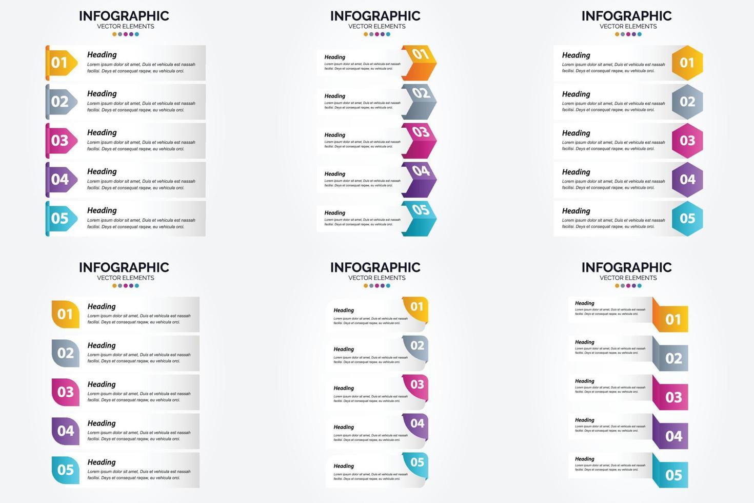 ilustración vectorial infografía conjunto de diseño plano para folleto publicitario y revista vector