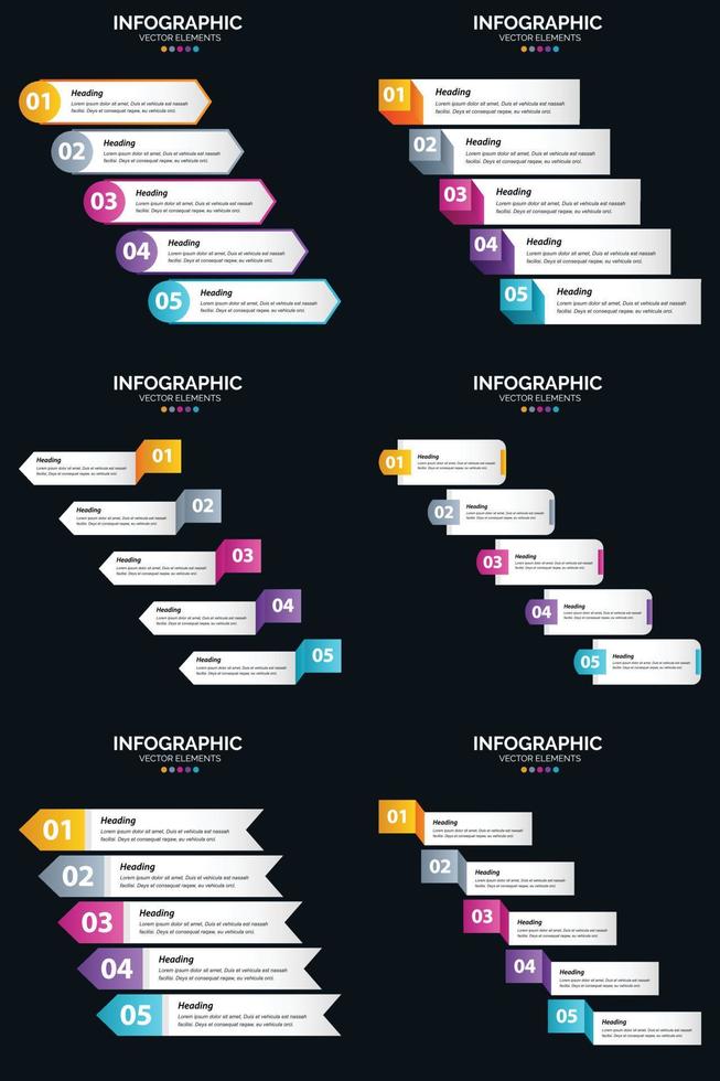 Add visual appeal to your business presentations with our Vector 6 Infographics Pack