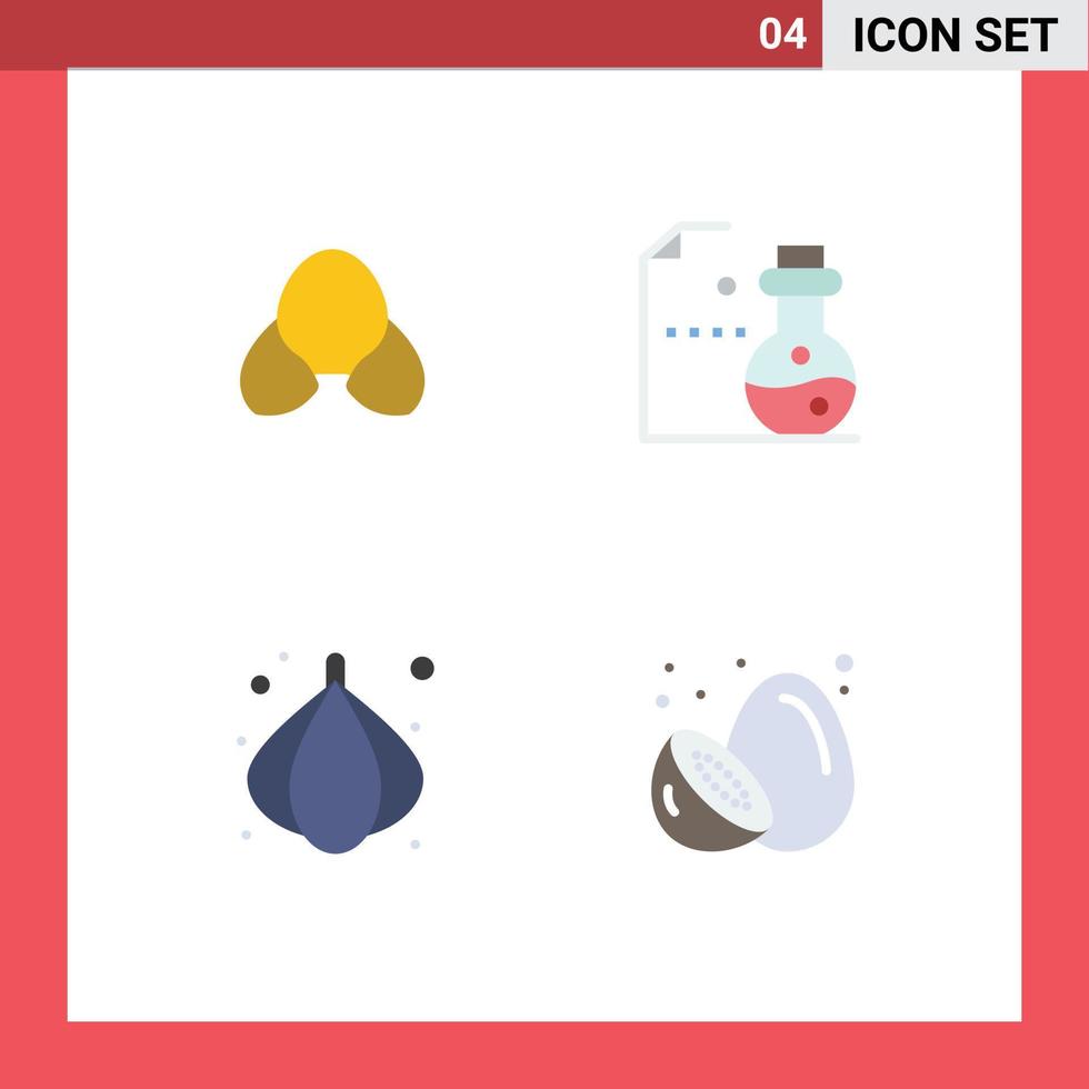 4 Flat Icon concept for Websites Mobile and Apps beach onion clothing laboratory food Editable Vector Design Elements