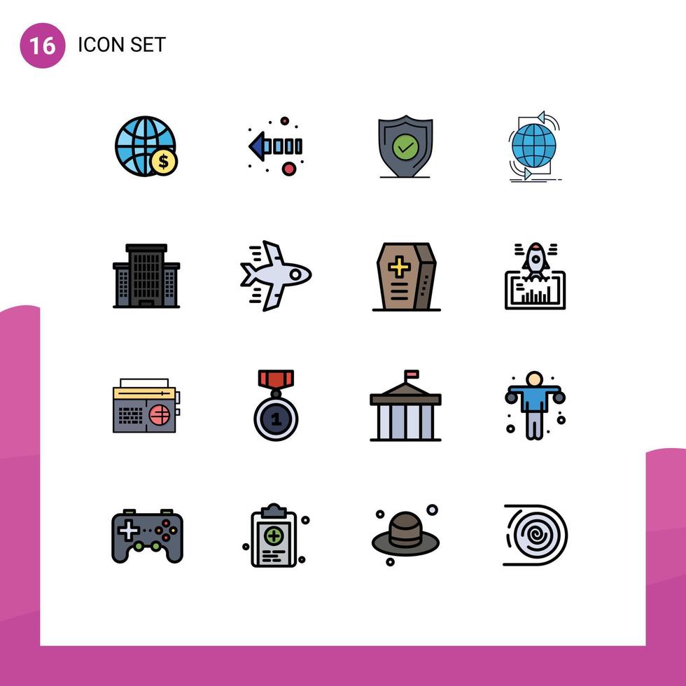 16 Creative Icons Modern Signs and Symbols of building network confirm internet connectivity Editable Creative Vector Design Elements