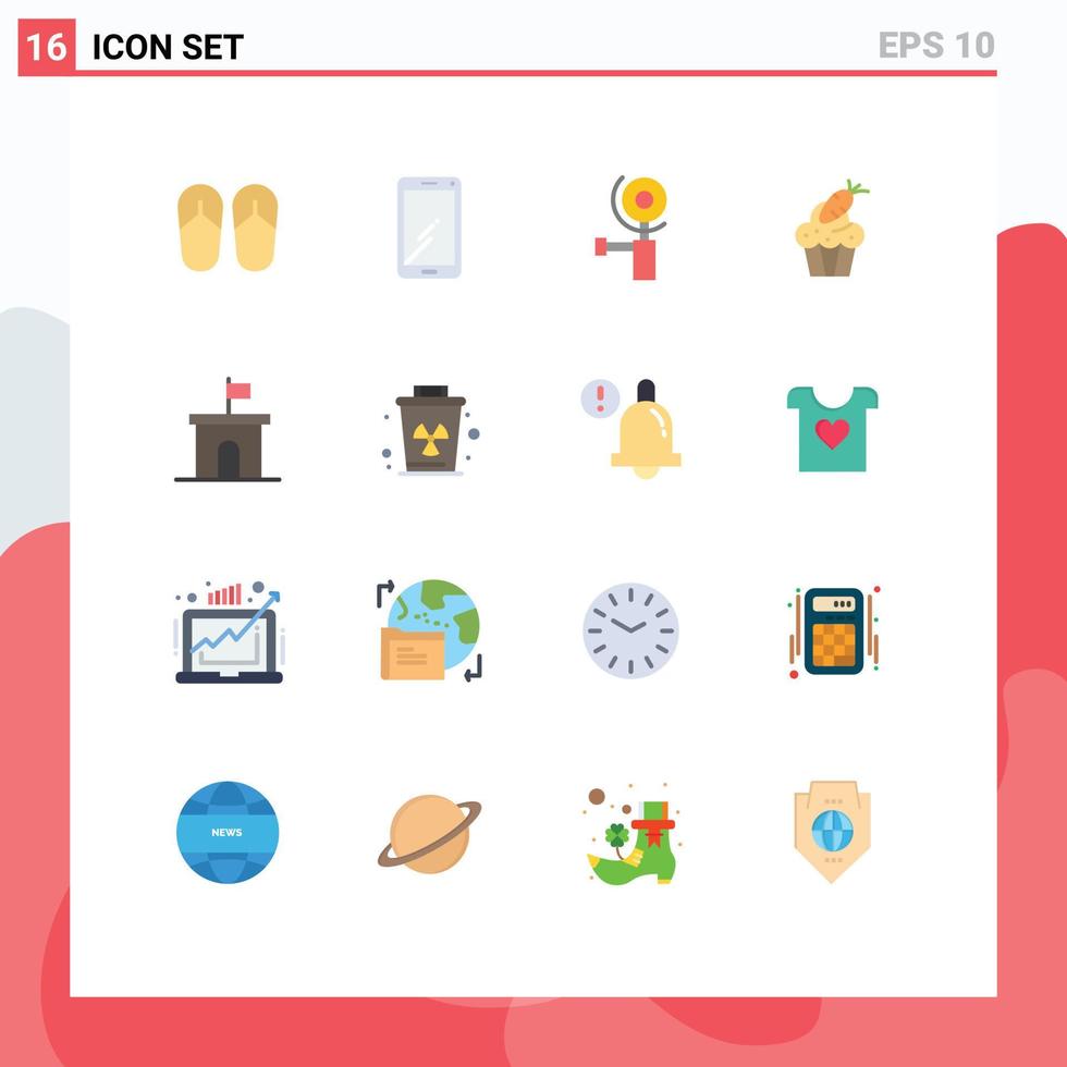 Set of 16 Modern UI Icons Symbols Signs for estate carrot construction easter cup Editable Pack of Creative Vector Design Elements