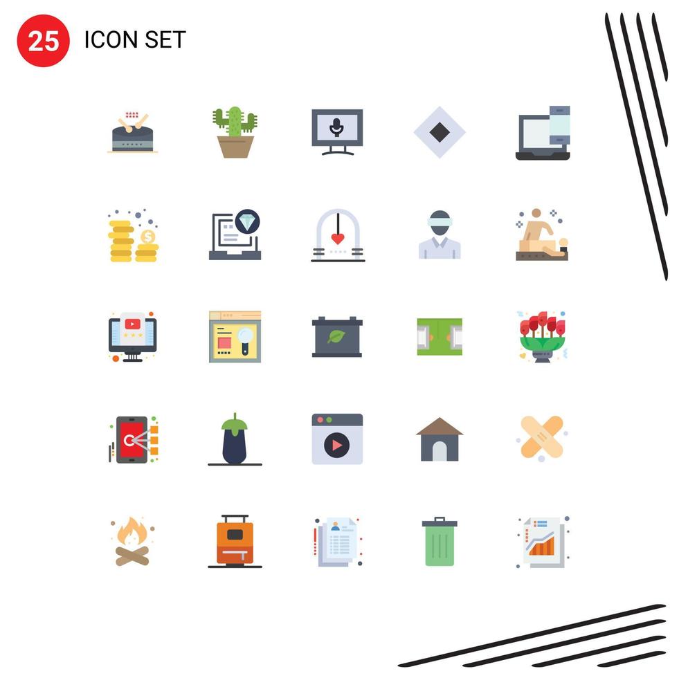 Modern Set of 25 Flat Colors and symbols such as laptop computer monitor symbols soap Editable Vector Design Elements