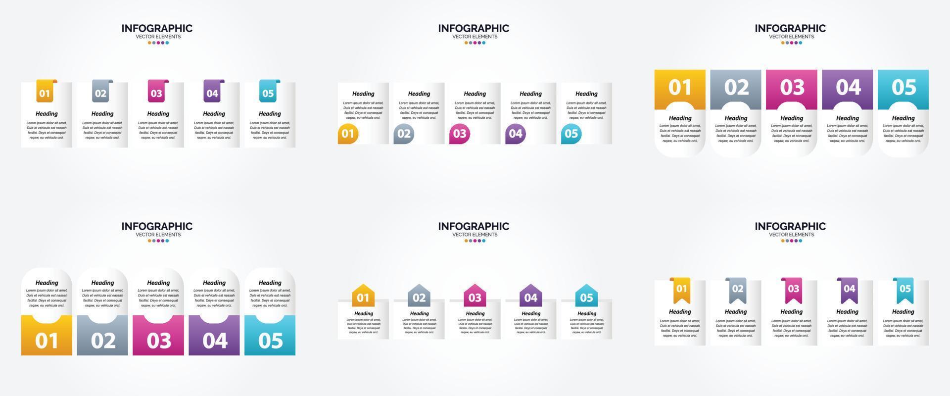 These vector infographics are ideal for advertising in a brochure. flyer. or magazine.