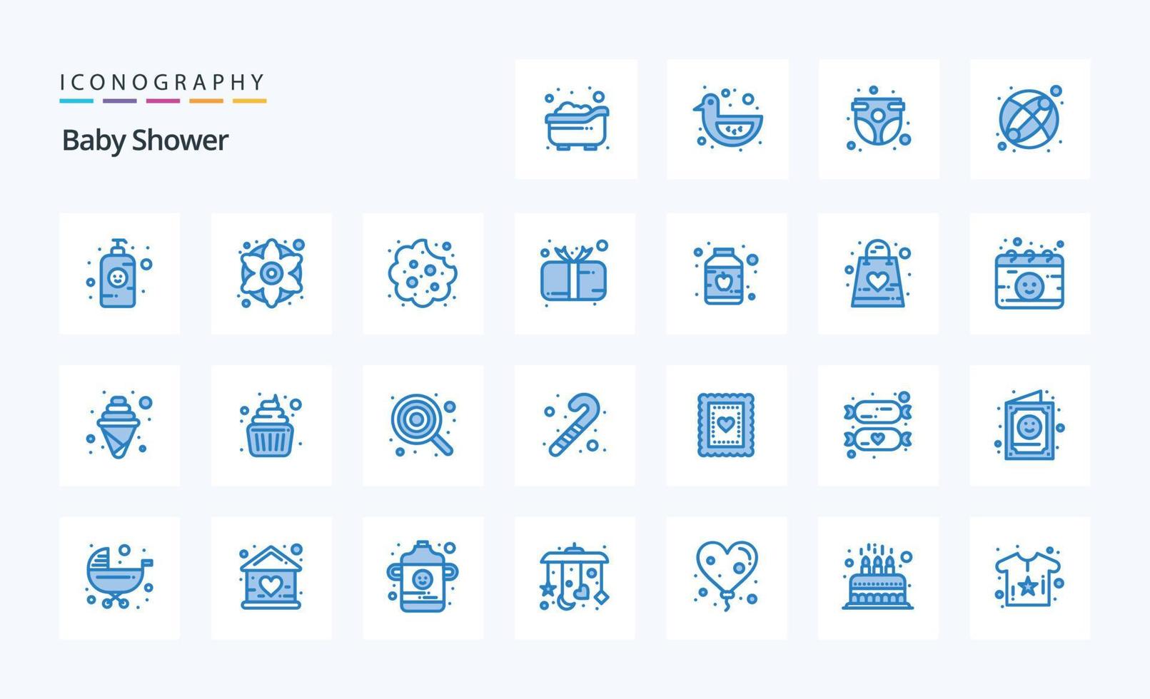 25 Baby Shower Blue icon pack vector