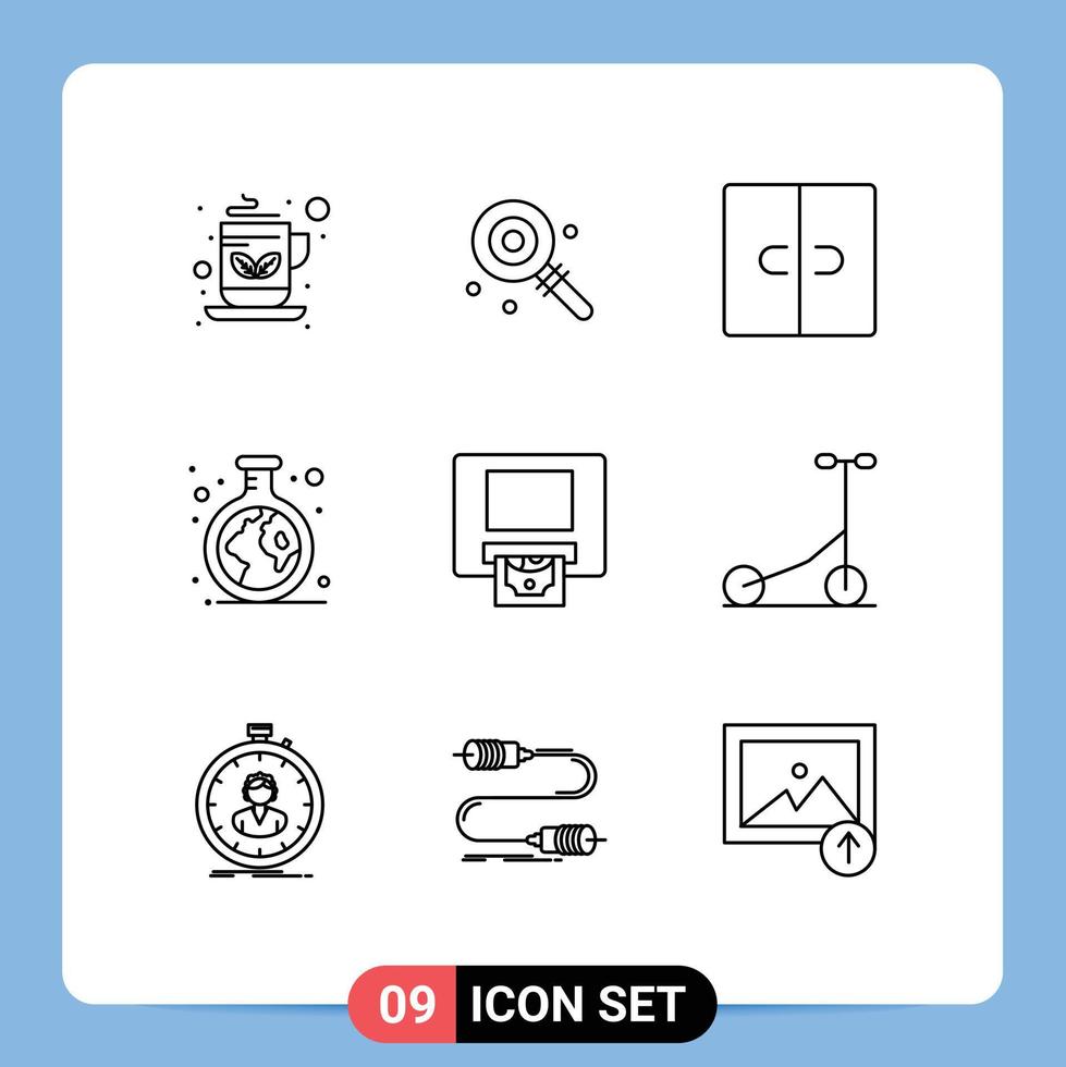 9 Outline concept for Websites Mobile and Apps cash tube closet study chemistry Editable Vector Design Elements