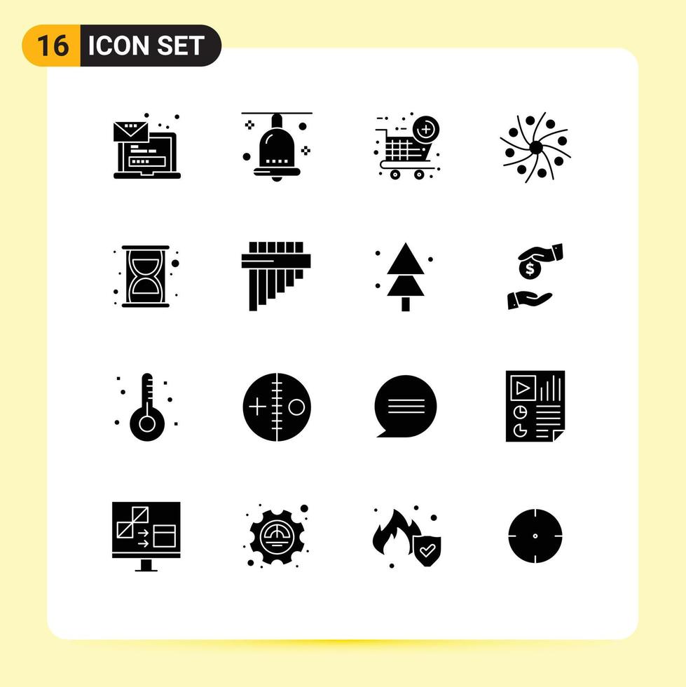 Set of 16 Modern UI Icons Symbols Signs for universe planet festival galaxy new item Editable Vector Design Elements