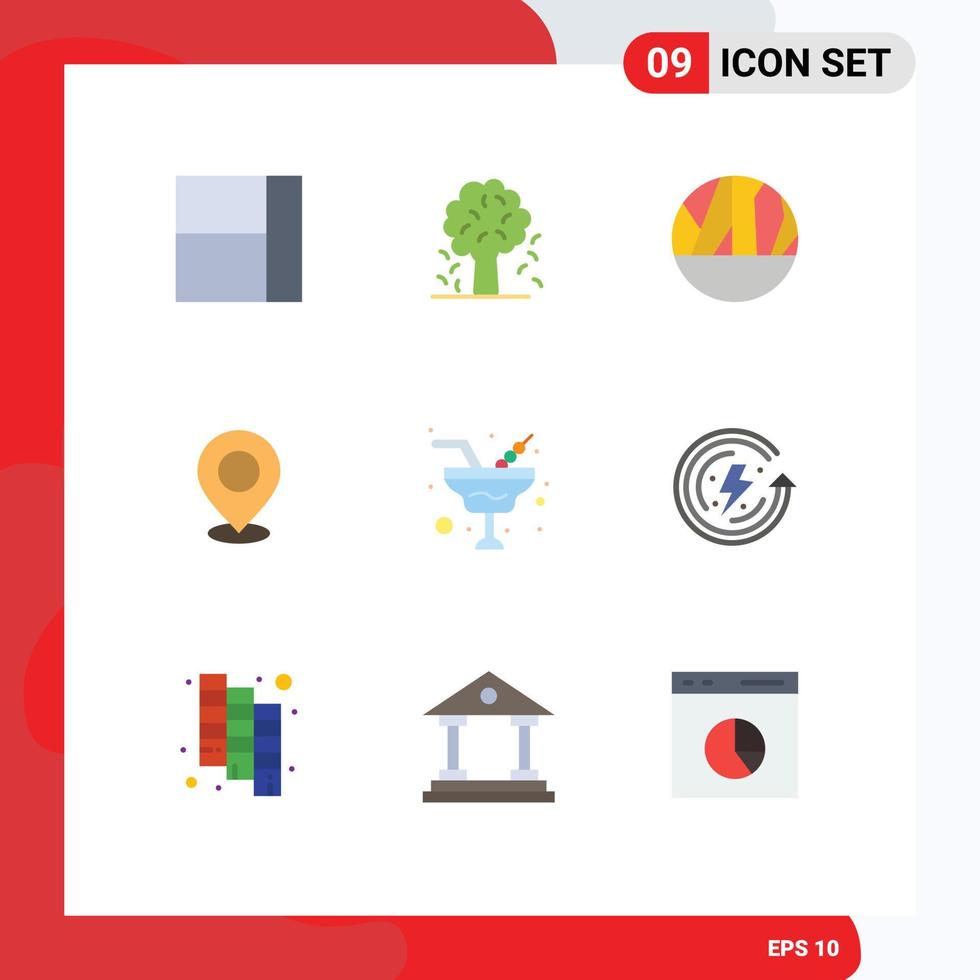 Set of 9 Modern UI Icons Symbols Signs for point pin infection marker map Editable Vector Design Elements