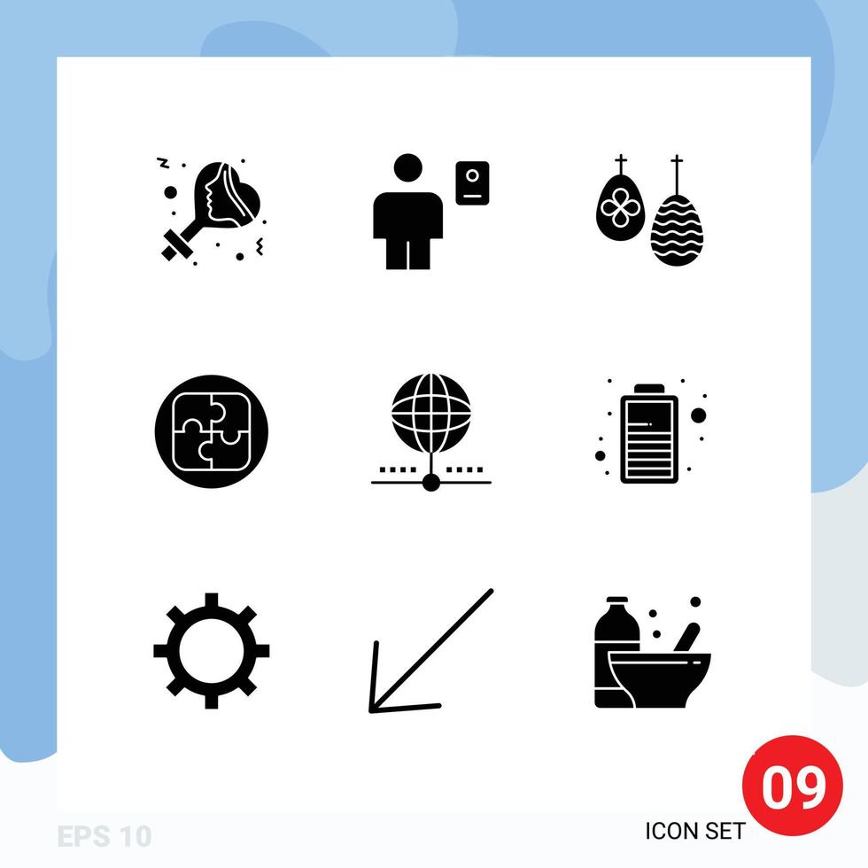 Universal Icon Symbols Group of 9 Modern Solid Glyphs of cloud planning profile plan food Editable Vector Design Elements