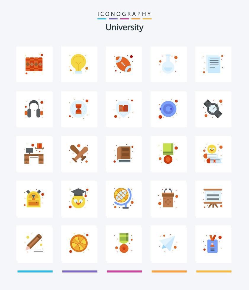 Creative University 25 Flat icon pack  Such As files. . american. research. flask vector
