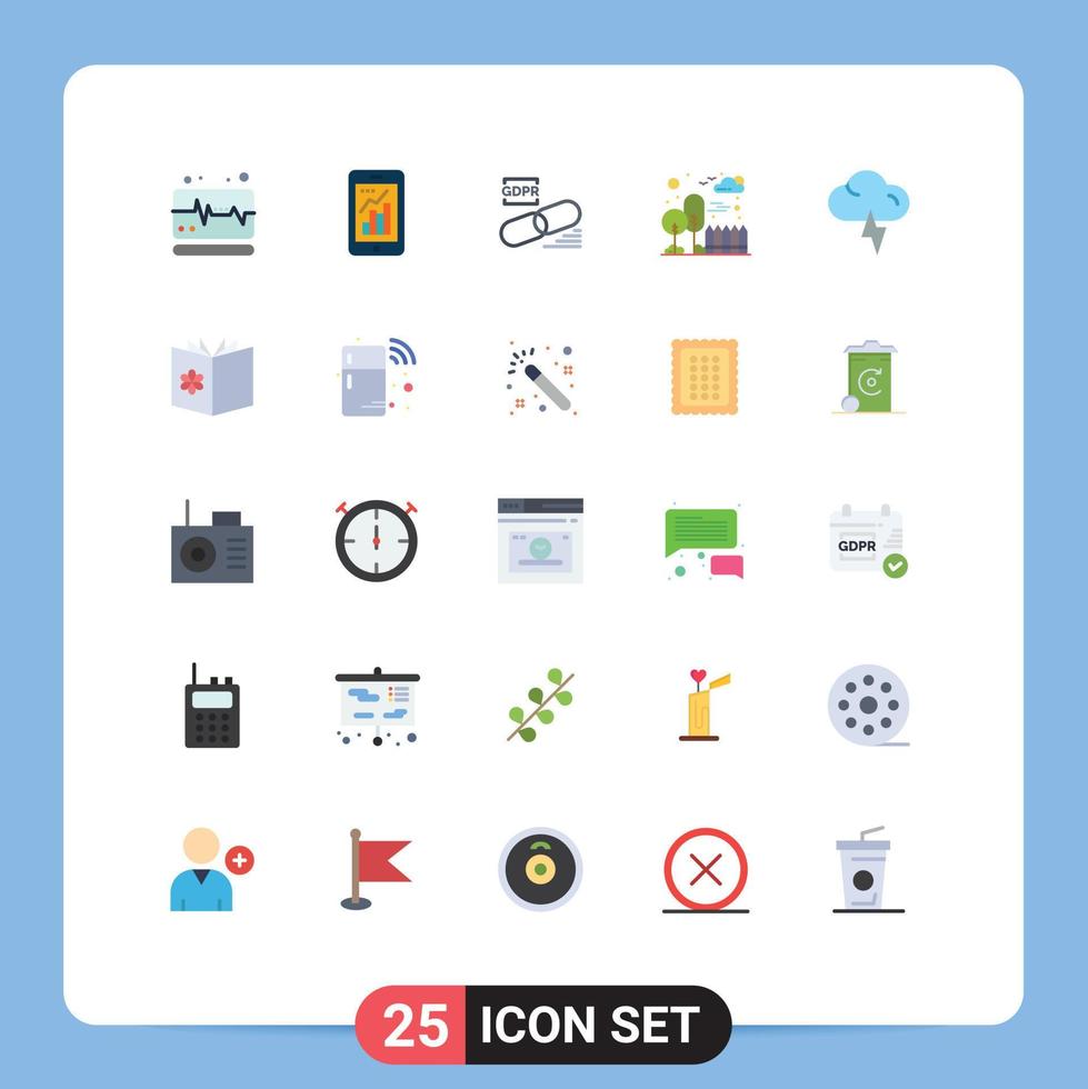 Set of 25 Modern UI Icons Symbols Signs for cloud cityscape clip city security Editable Vector Design Elements