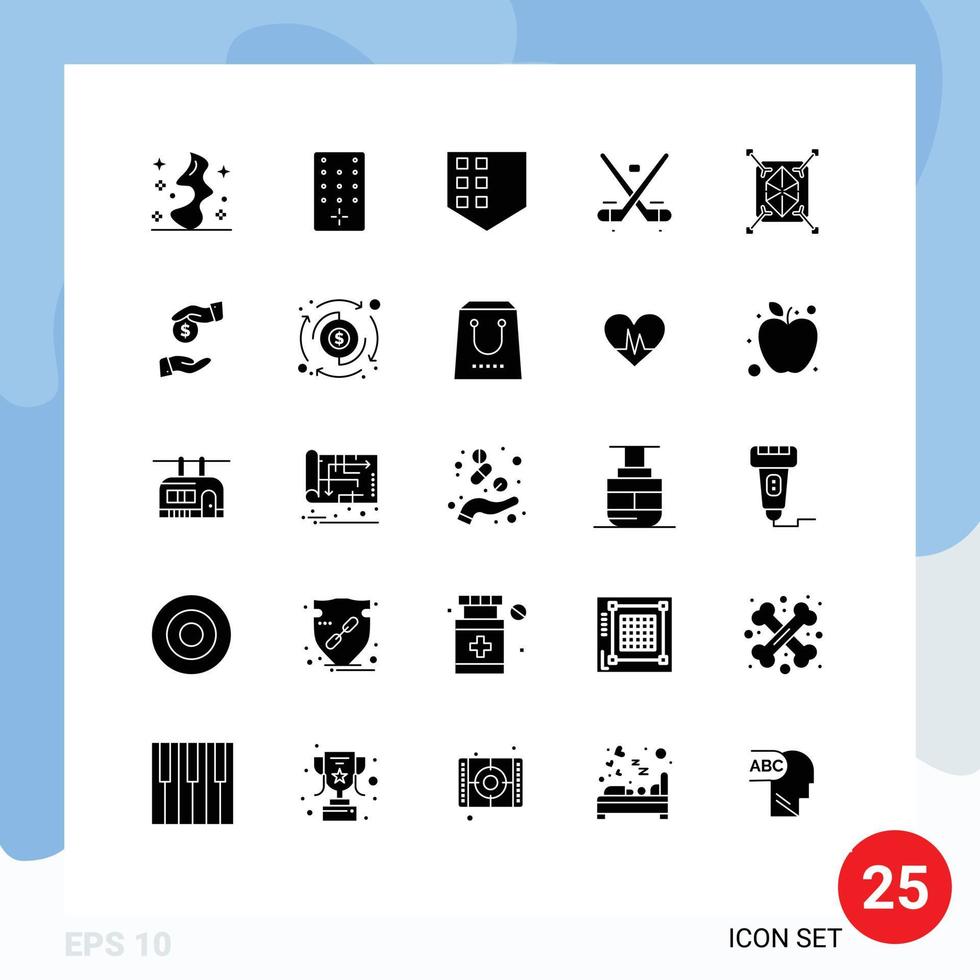 Stock Vector Icon Pack of 25 Line Signs and Symbols for rapid object security olympics hockey Editable Vector Design Elements