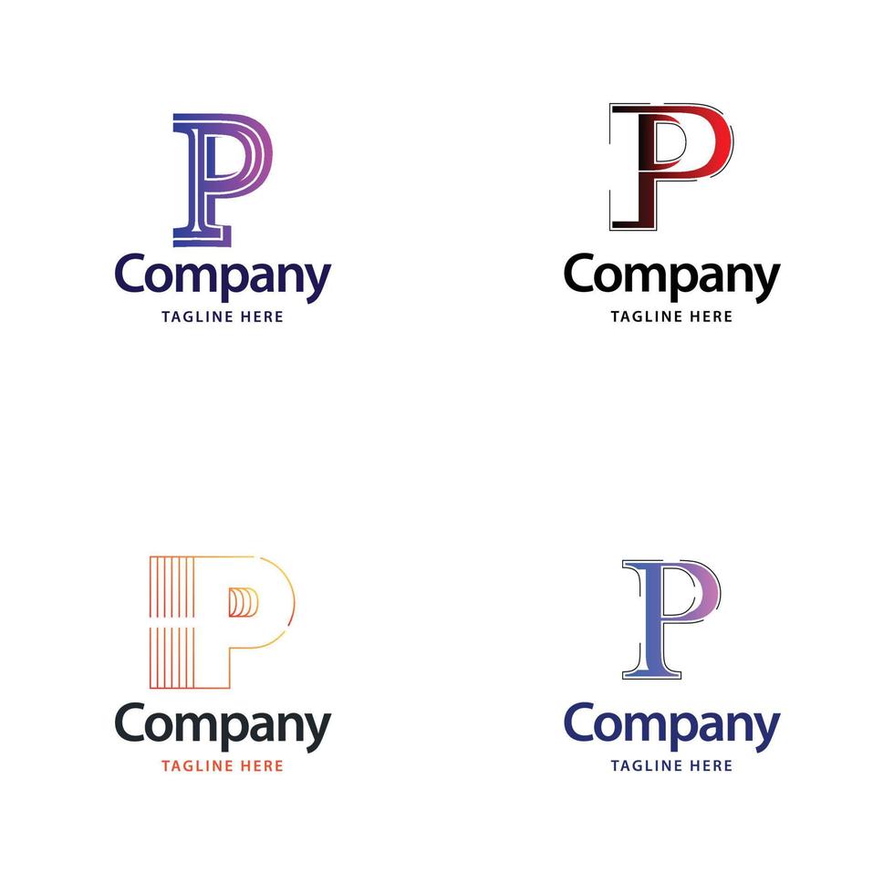 Letter P Big Logo Pack Design Creative Modern logos design for your business vector