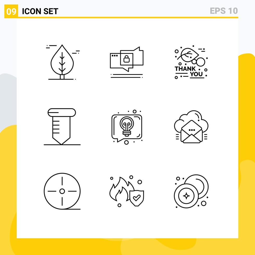 9 User Interface Outline Pack of modern Signs and Symbols of talk discussion autumn conversation screw Editable Vector Design Elements