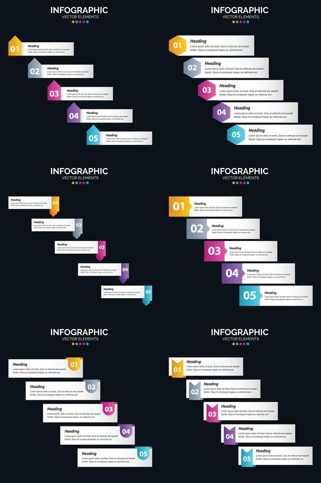 agregue un toque profesional a su presentación comercial con el paquete de infografías vector 6