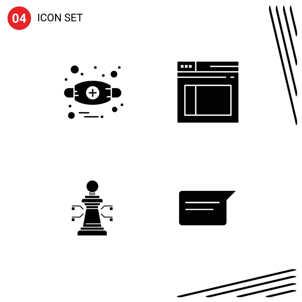 Universal Solid Glyphs Set for Web and Mobile Applications allergies laptop mask web game Editable Vector Design Elements