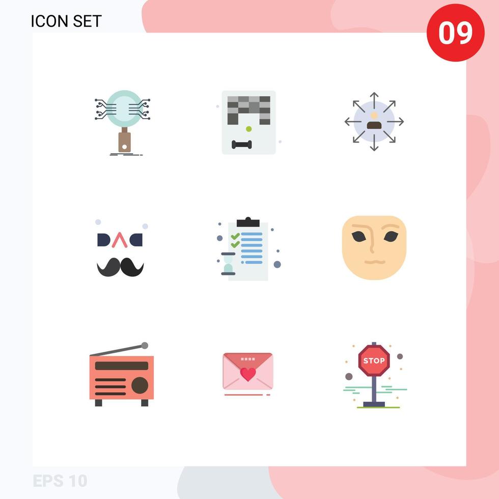 Universal Icon Symbols Group of 9 Modern Flat Colors of father ways play person employee Editable Vector Design Elements