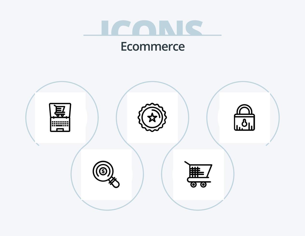 Ecommerce Line Icon Pack 5 Icon Design. ecommerce. shopping. badge. ecommerce. barcode vector