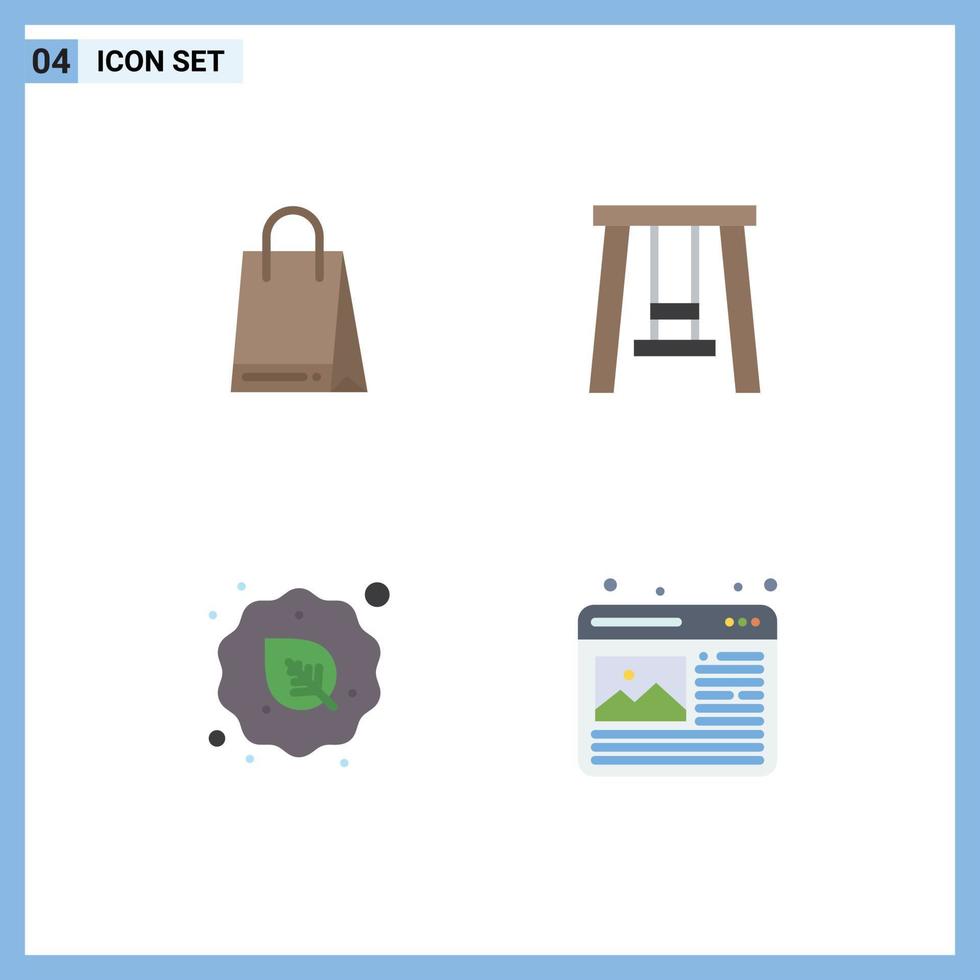 4 Creative Icons Modern Signs and Symbols of bag vegan kids diet graphic Editable Vector Design Elements