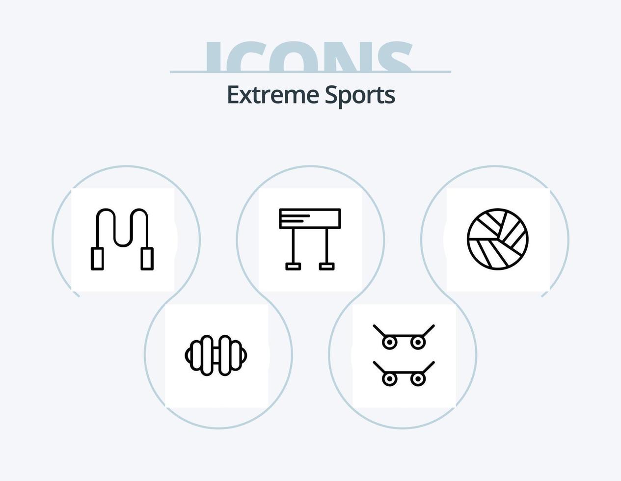 paquete de iconos de línea deportiva 5 diseño de iconos. . voleo. sable. deporte. deporte vector