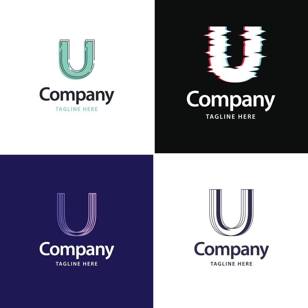 Letter U Big Logo Pack Design Creative Modern logos design for your business vector