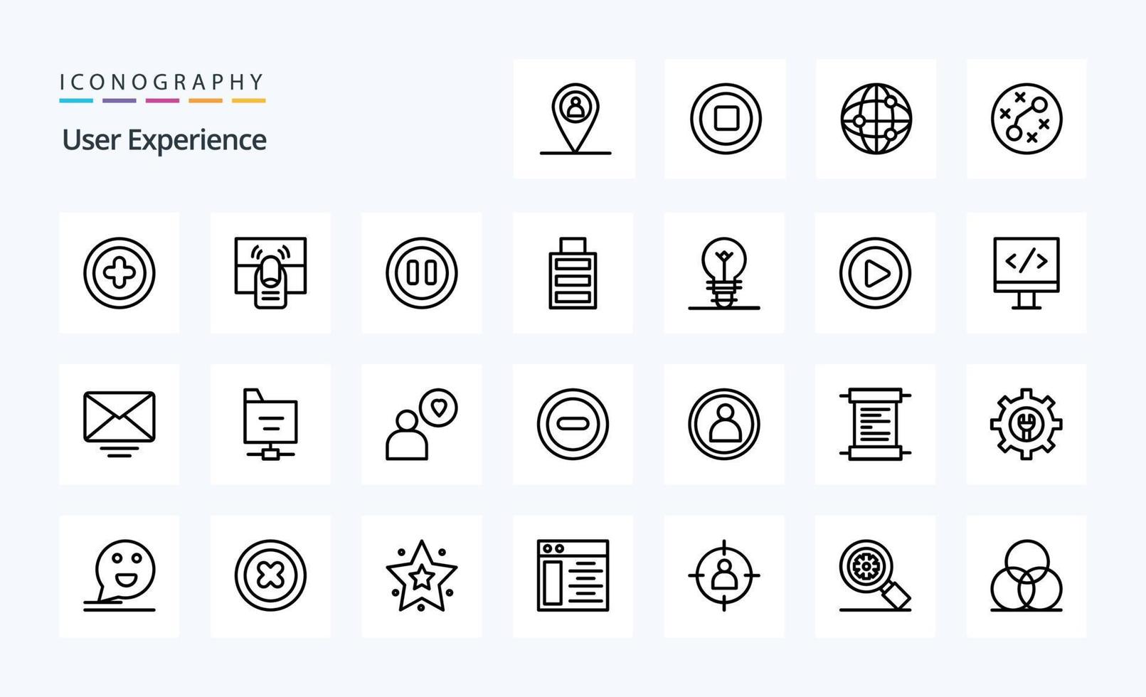 25 User Experience Line icon pack vector