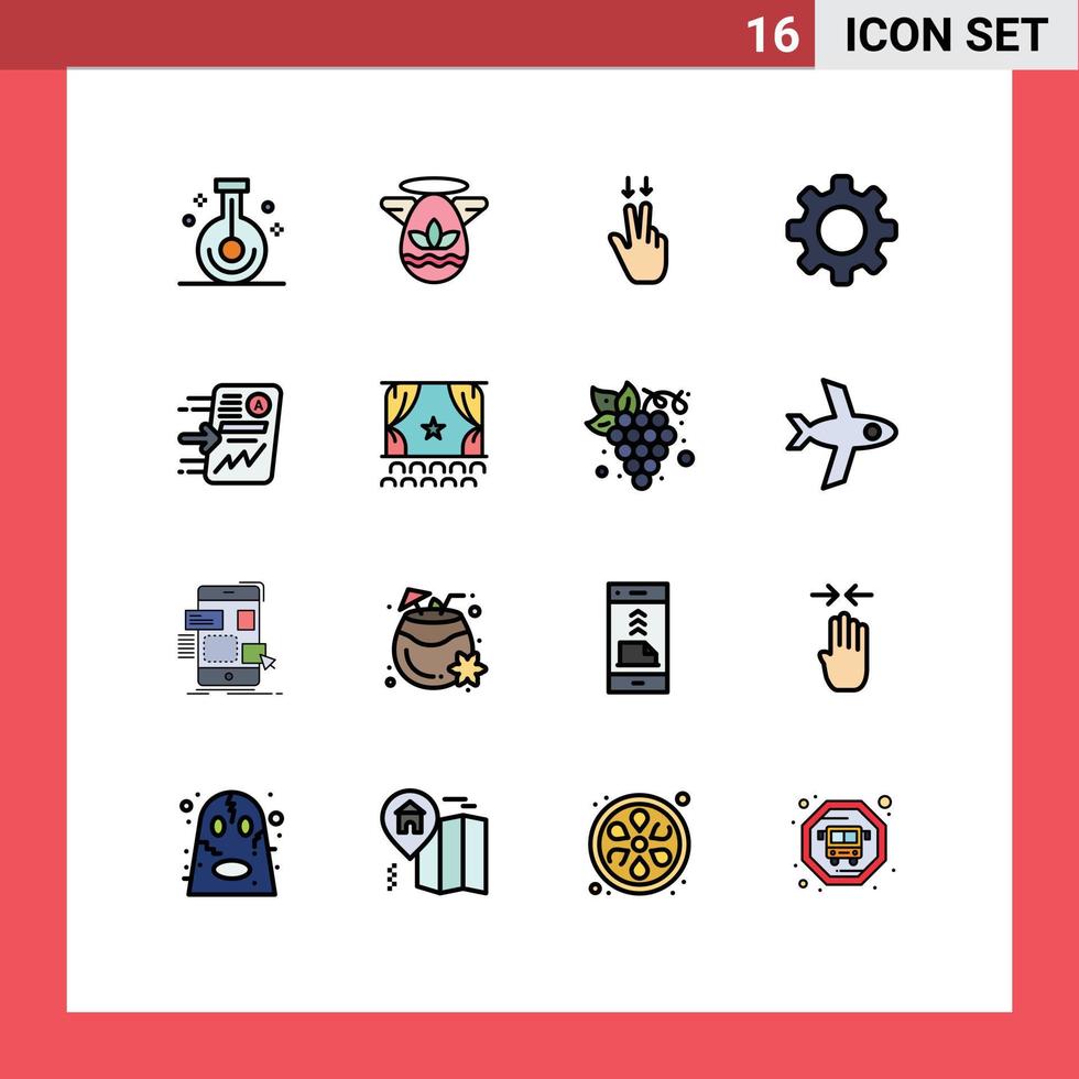 16 Creative Icons Modern Signs and Symbols of send setting protractor set basic Editable Creative Vector Design Elements
