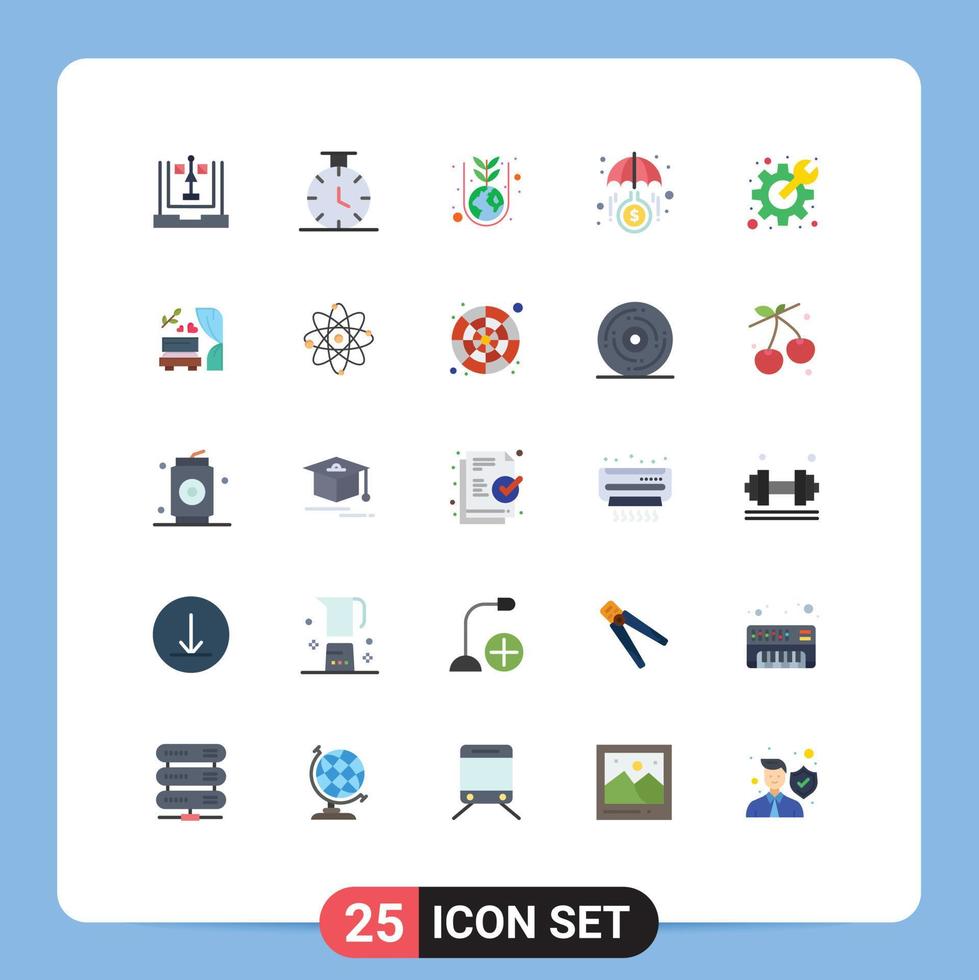 25 Thematic Vector Flat Colors and Editable Symbols of gear investment grow invest funds Editable Vector Design Elements