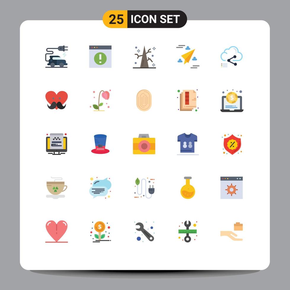 Universal Icon Symbols Group of 25 Modern Flat Colors of cloud fly autumn paper web Editable Vector Design Elements