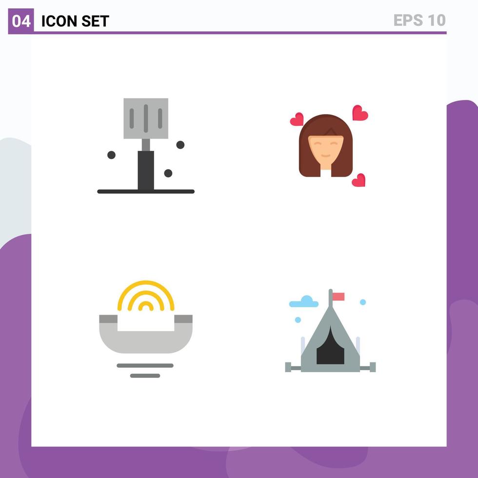 4 Creative Icons Modern Signs and Symbols of drink device kitchen woman productivity Editable Vector Design Elements