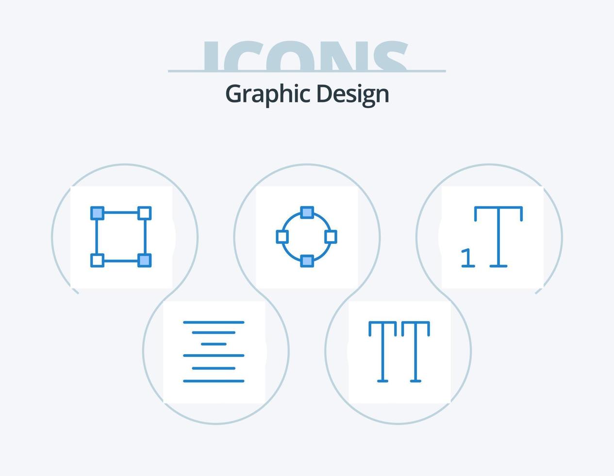 diseño azul paquete de iconos 5 diseño de iconos. . rectángulo. . fuente vector