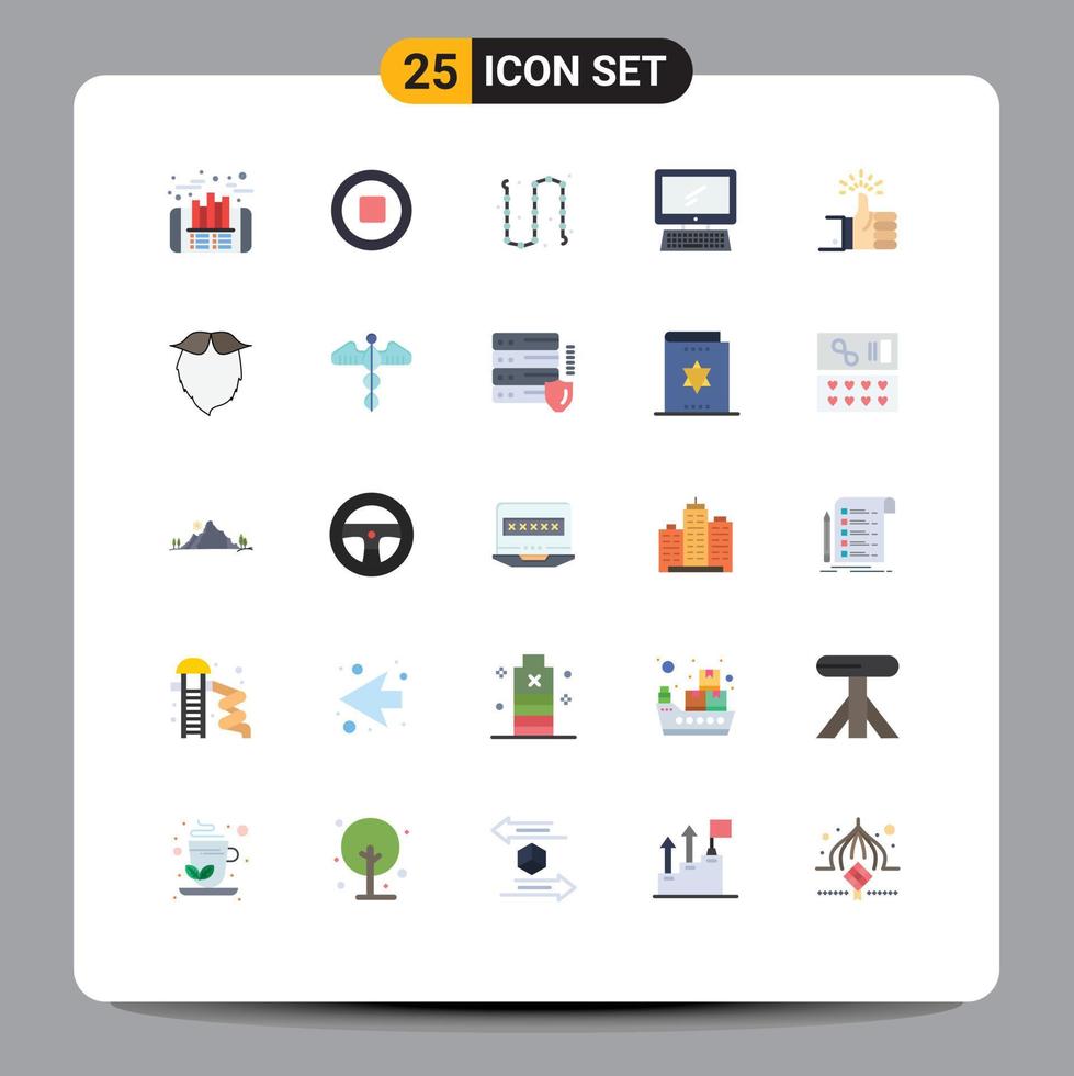 conjunto de 25 colores planos vectoriales en cuadrícula para dispositivos de moda imac elementos de diseño vectorial editables por computadora vector