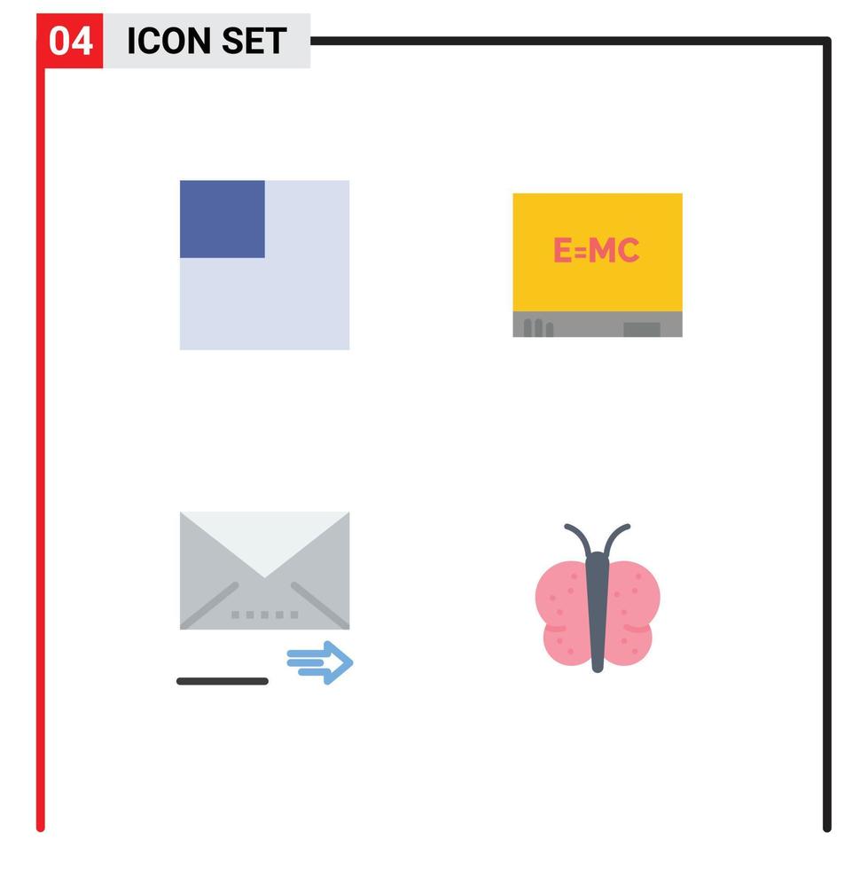 Universal Icon Symbols Group of 4 Modern Flat Icons of layout animal education forward easter Editable Vector Design Elements
