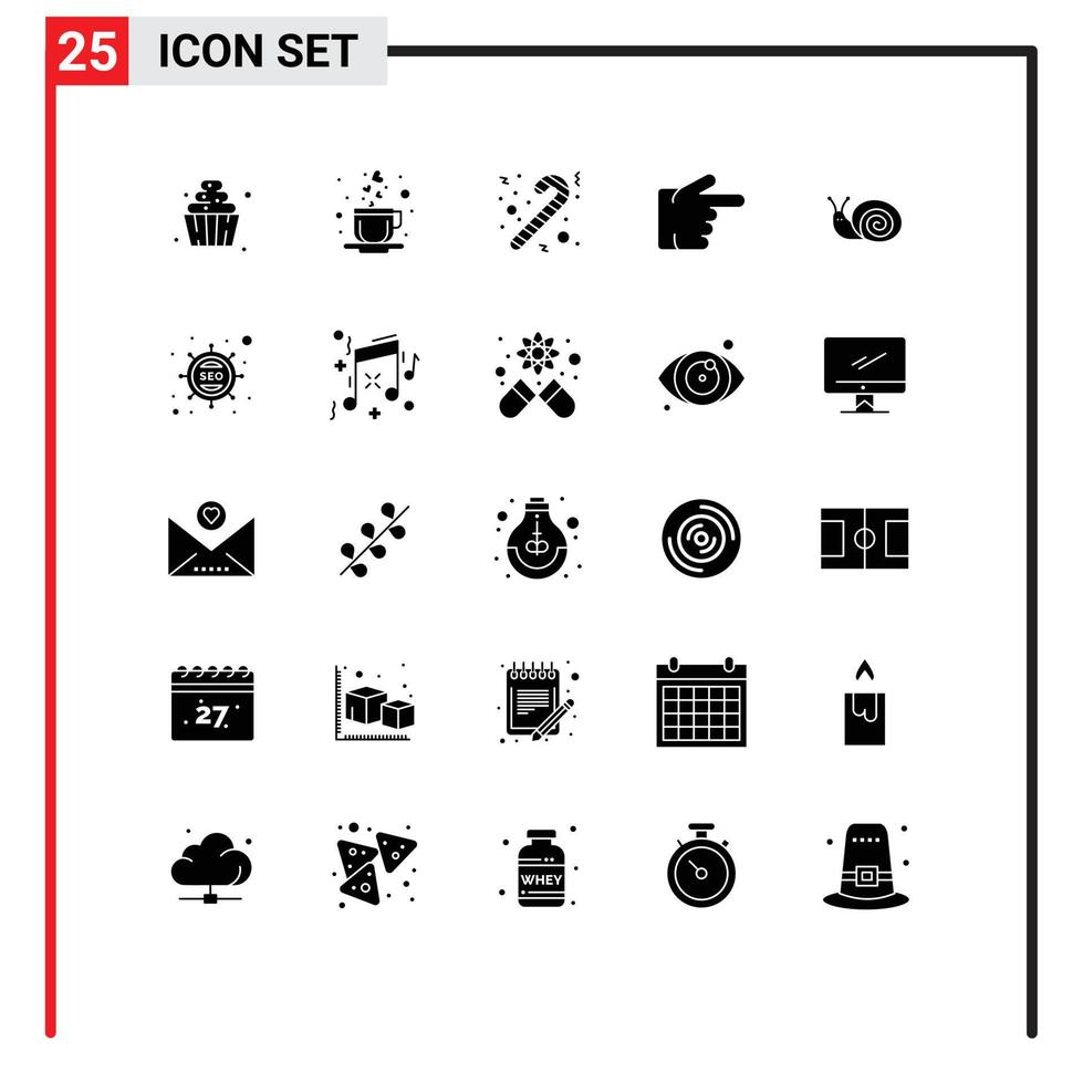 paquete de iconos de vectores de stock de 25 signos y símbolos de línea para la comercialización de elementos de diseño de vectores editables a la derecha de la caña de caracol