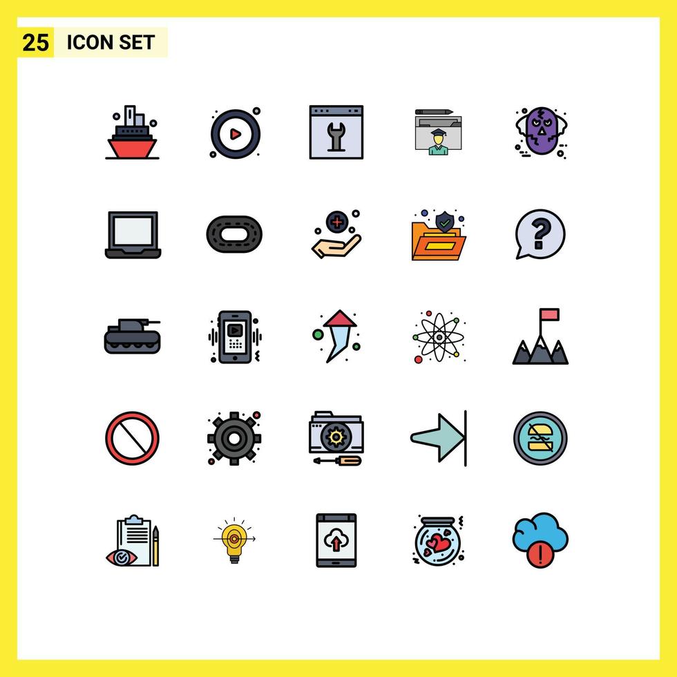 25 Creative Icons Modern Signs and Symbols of halloween scholar interface graduation education Editable Vector Design Elements