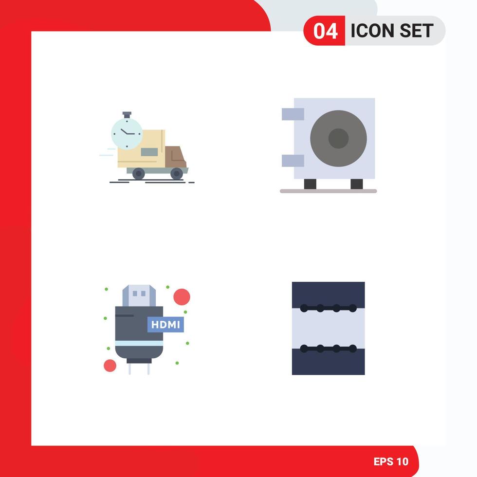 Group of 4 Modern Flat Icons Set for delivery extension transport money layout Editable Vector Design Elements