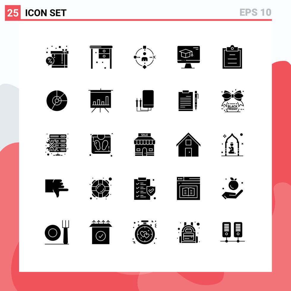 25 Creative Icons Modern Signs and Symbols of task graduation ambient education computer Editable Vector Design Elements