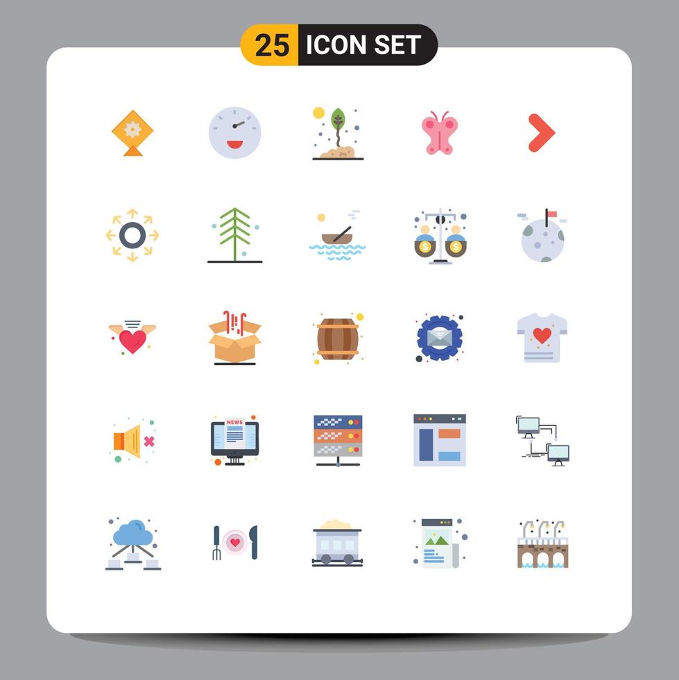 25 Universal Flat Colors Set for Web and Mobile Applications direction right leaf arrow easter Editable Vector Design Elements