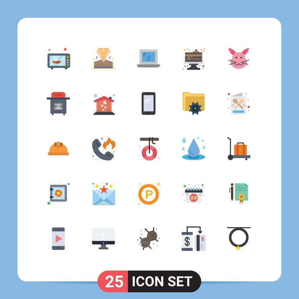 25 Flat Color concept for Websites Mobile and Apps rabbit bynny design bunny food Editable Vector Design Elements