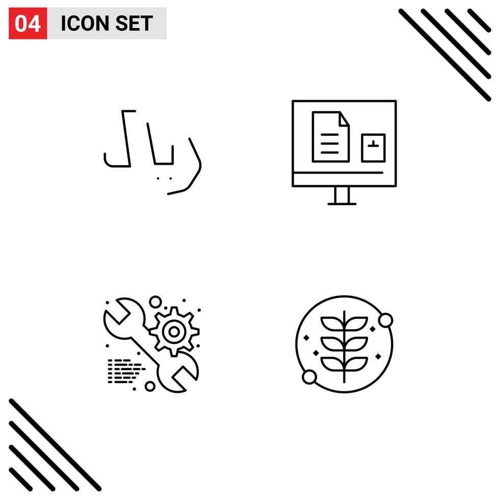 Stock Vector Icon Pack of 4 Line Signs and Symbols for rayal setting e learning gear Editable Vector Design Elements