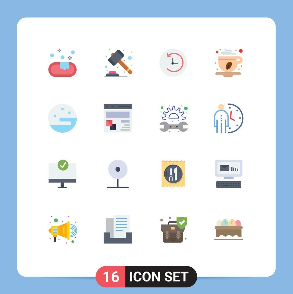 paquete de iconos de vectores de stock de 16 signos y símbolos de línea para el navegador noche reloj luna café paquete editable de elementos creativos de diseño de vectores