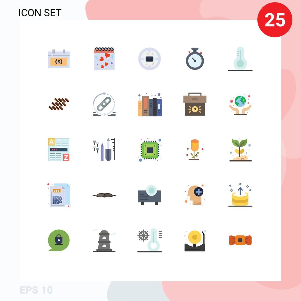 25 Flat Color concept for Websites Mobile and Apps science navigation romance map mail Editable Vector Design Elements