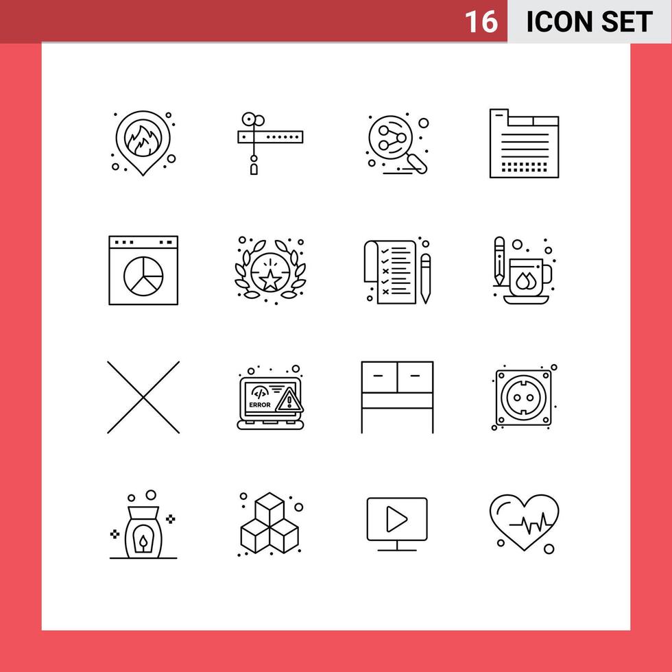 16 Outline concept for Websites Mobile and Apps presentation business share web design tabs Editable Vector Design Elements